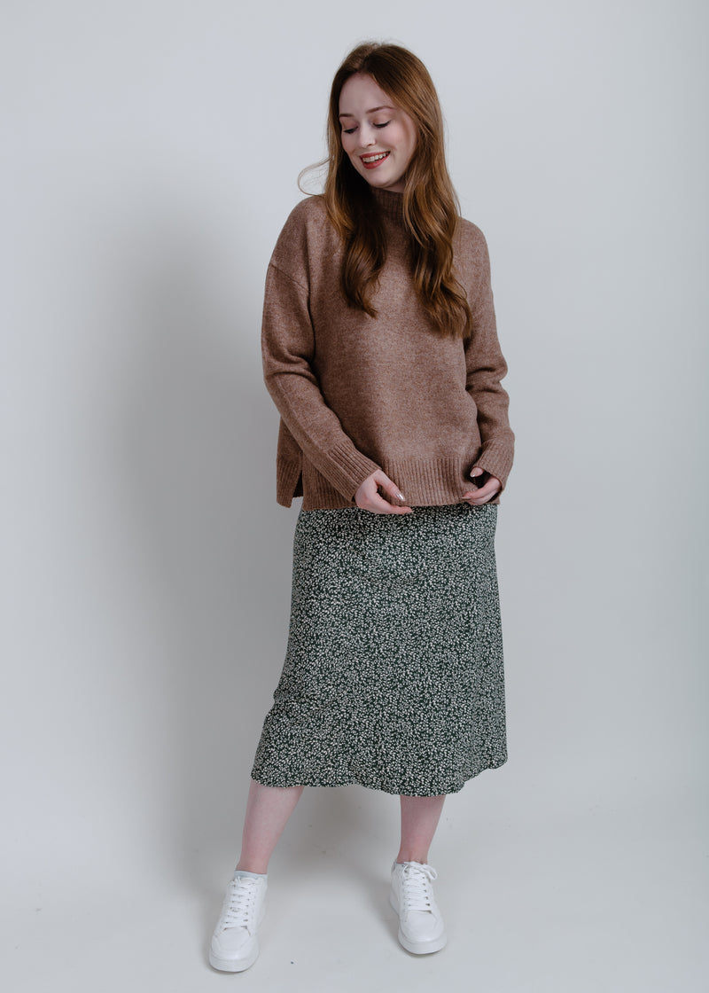 Callie Mock Neck Sweater - Mocha