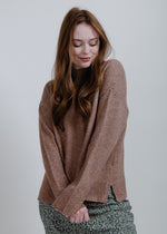 Callie Mock Neck Sweater - Mocha