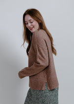 Callie Mock Neck Sweater - Mocha