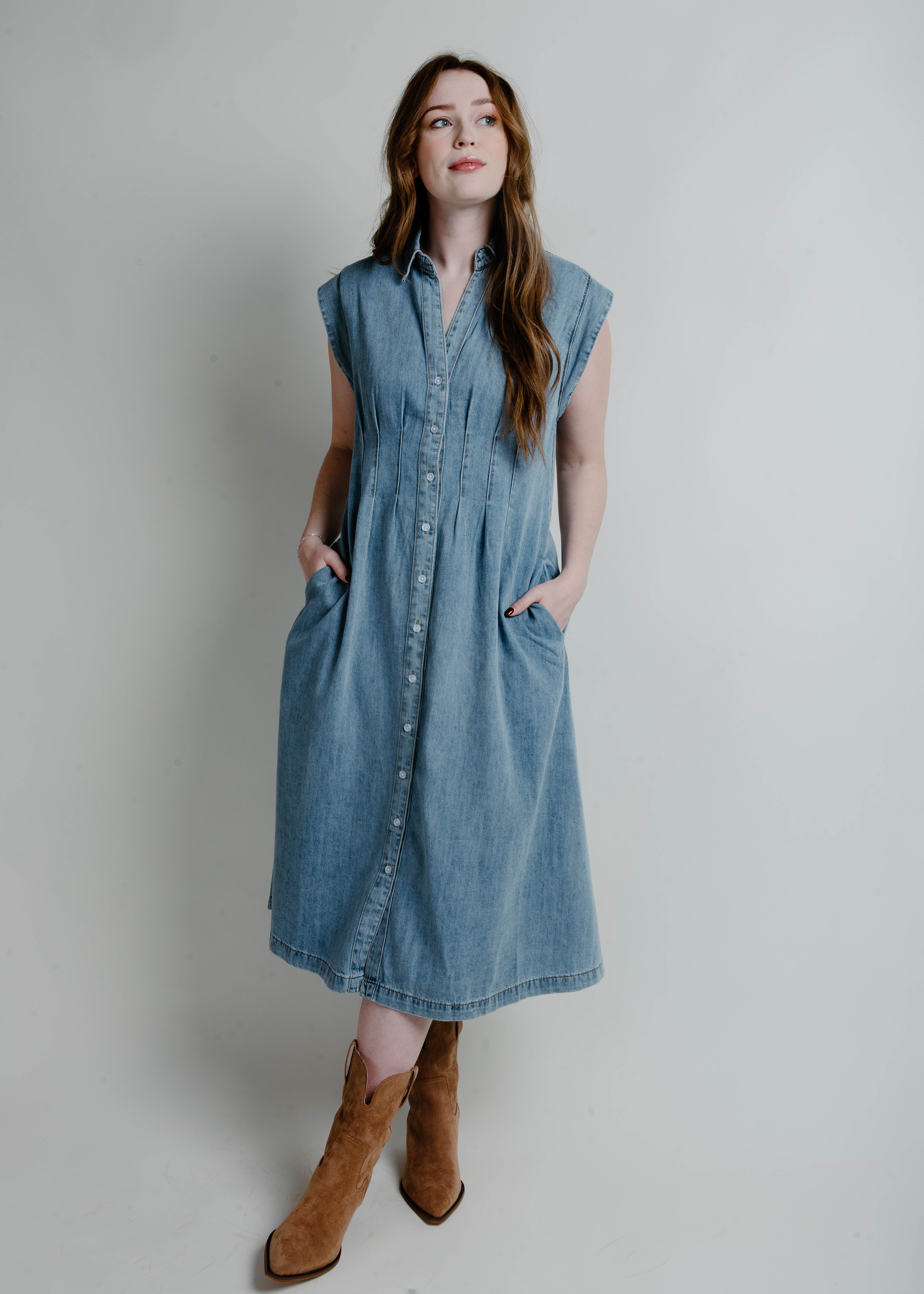 Carolina Denim Midi Dress