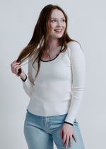 Central Scoop Neck Sweater - Cream