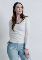 Central Scoop Neck Sweater - Cream