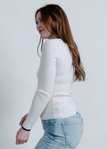 Central Scoop Neck Sweater - Cream