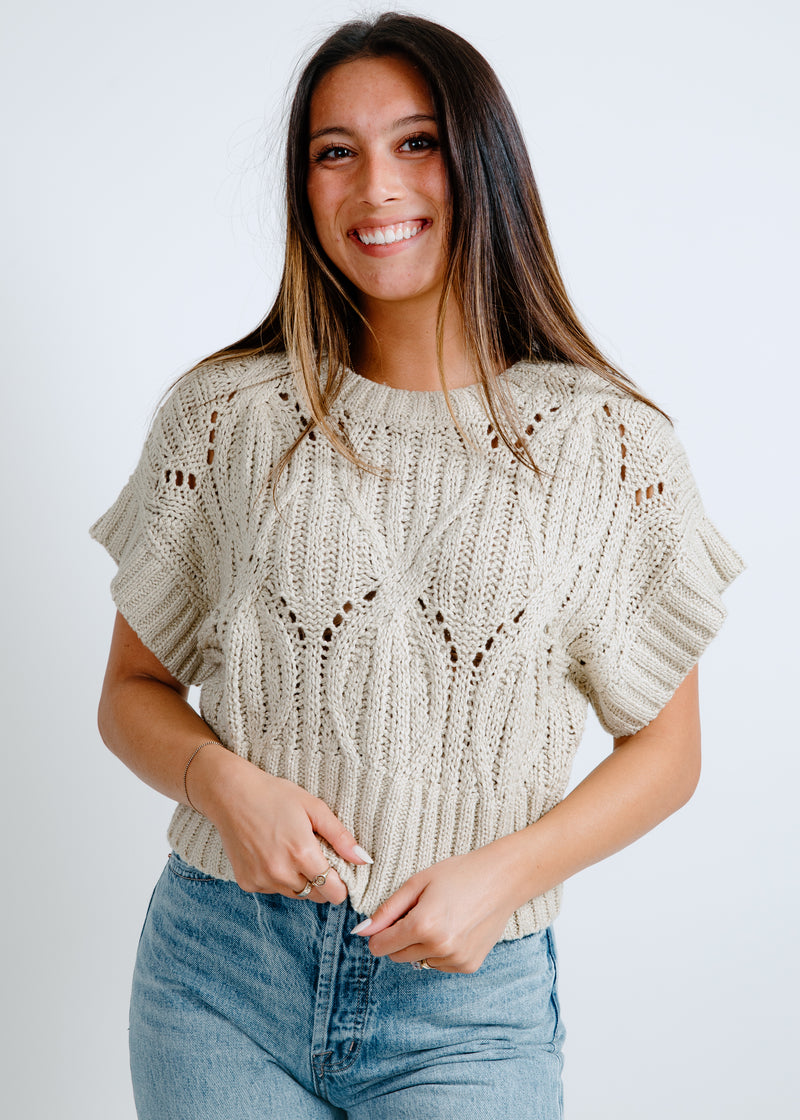 Charlotte Knit Sweater - Light Olive