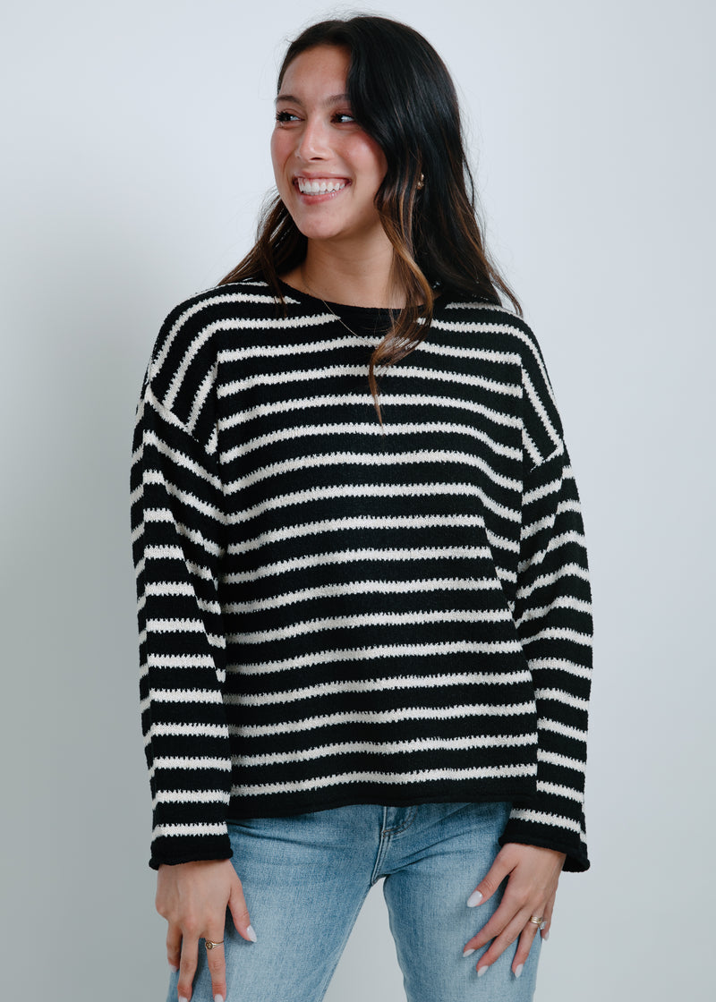 Chilly Nights Knit Sweater - Black