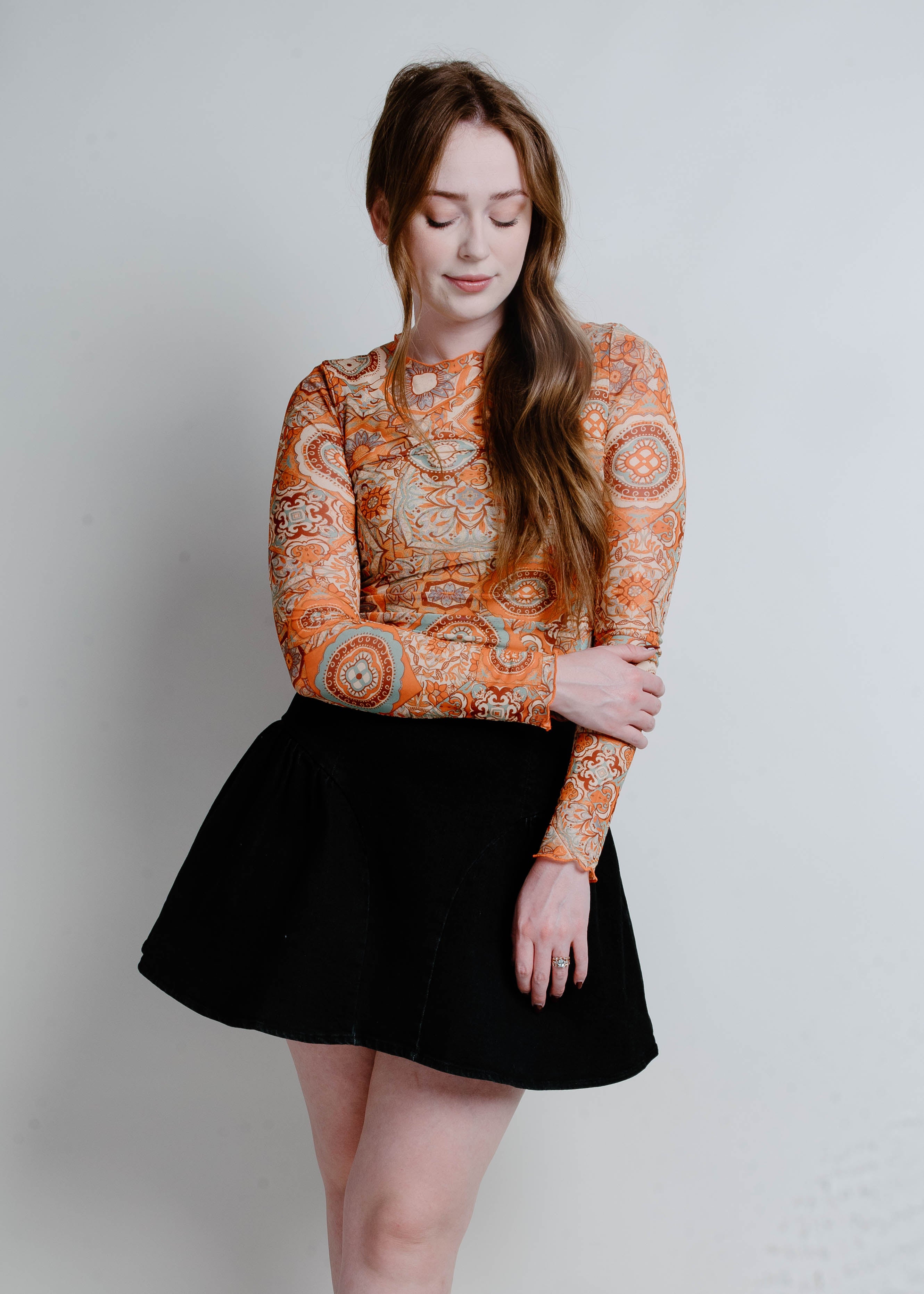 Clara Mesh Long Sleeve Top