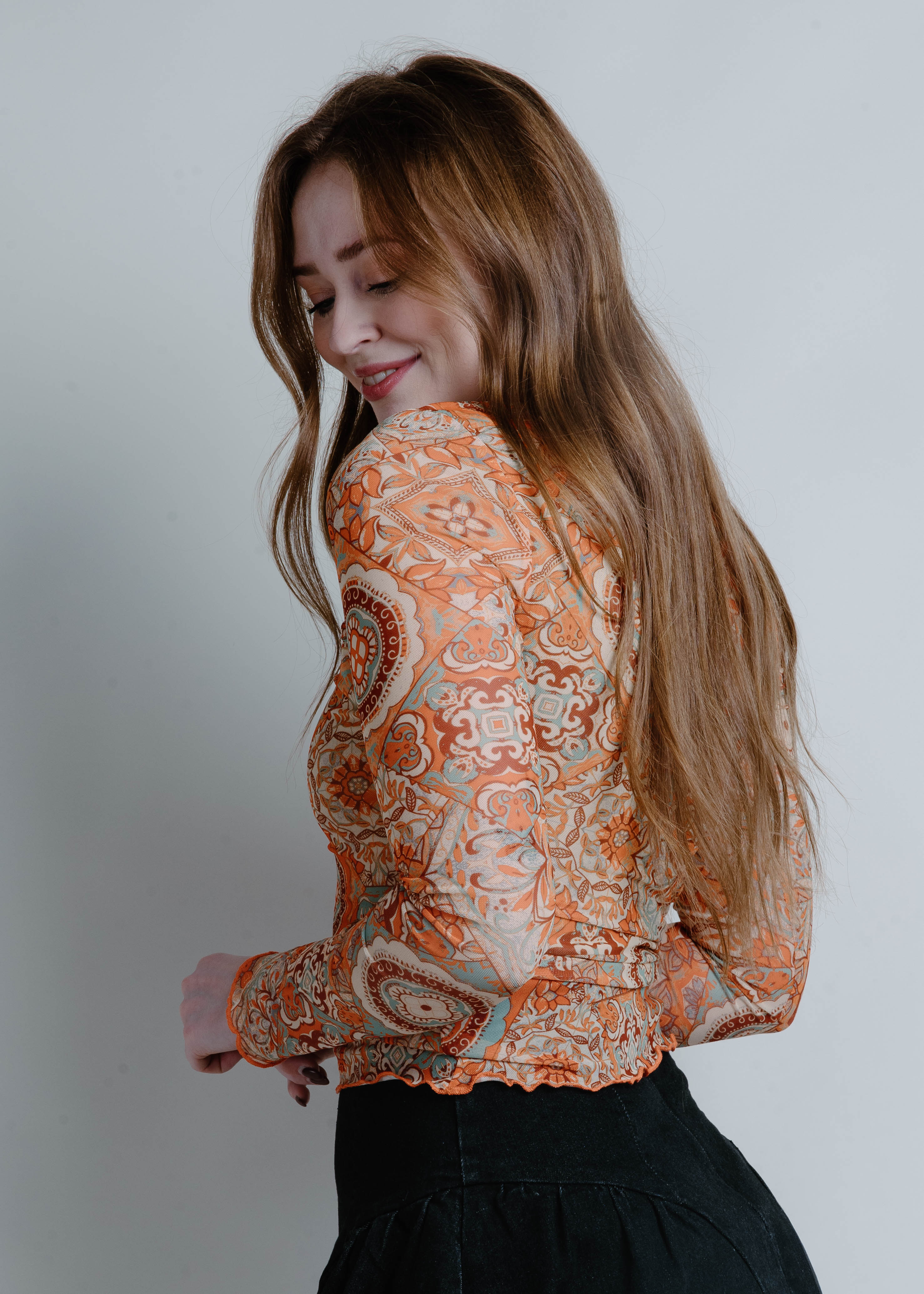 Clara Mesh Long Sleeve Top