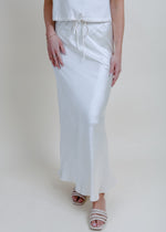 Classy Nights Satin Midi Skirt - Champagne
