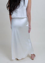 Classy Nights Satin Midi Skirt - Champagne