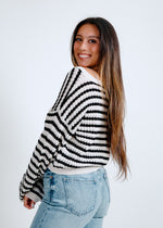 Cleo Striped Sweater - Natural/Black