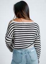 Cleo Striped Sweater - Natural/Black