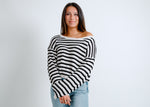 Cleo Striped Sweater - Natural/Black