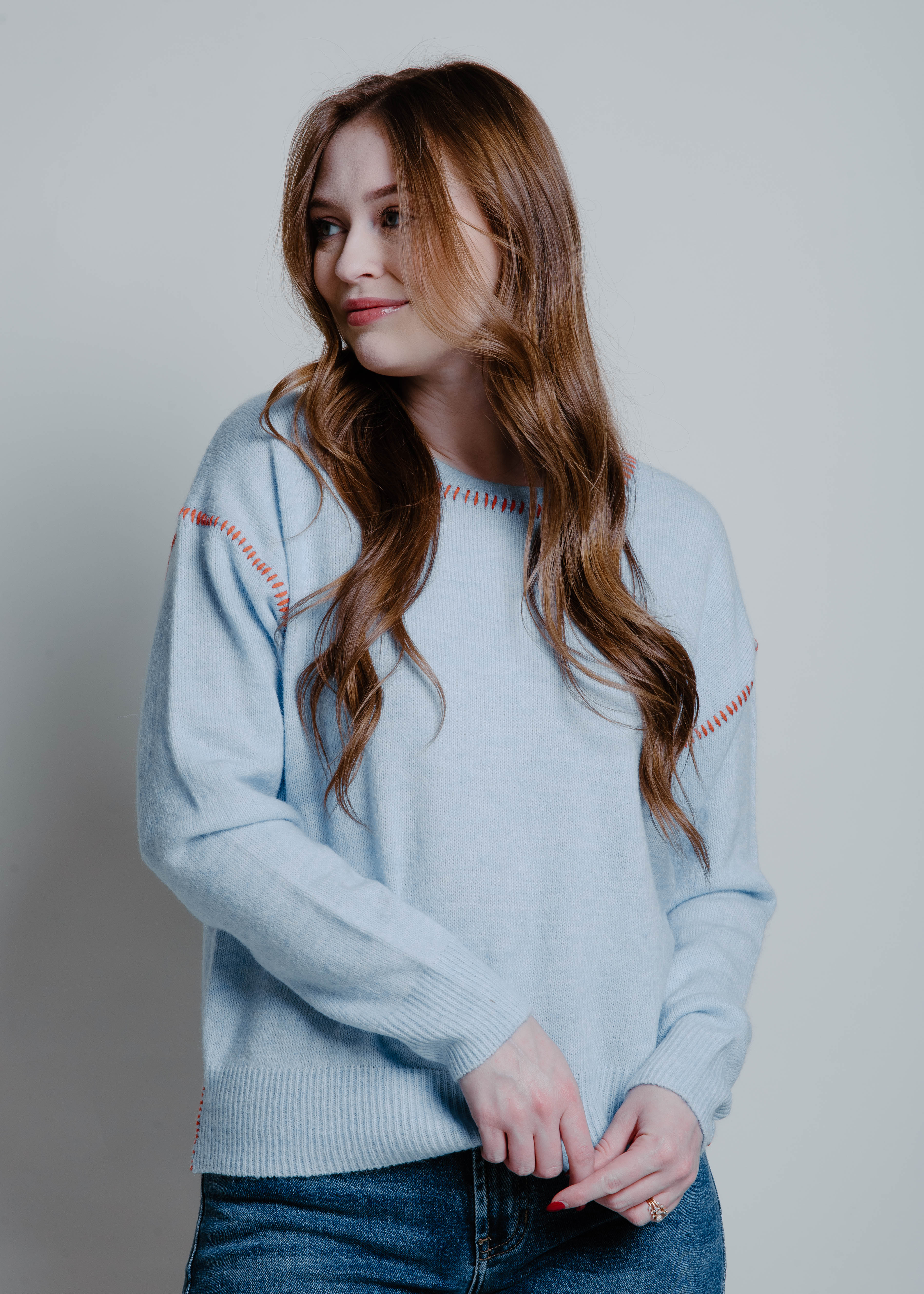 Connie Knit Sweater - Light Blue