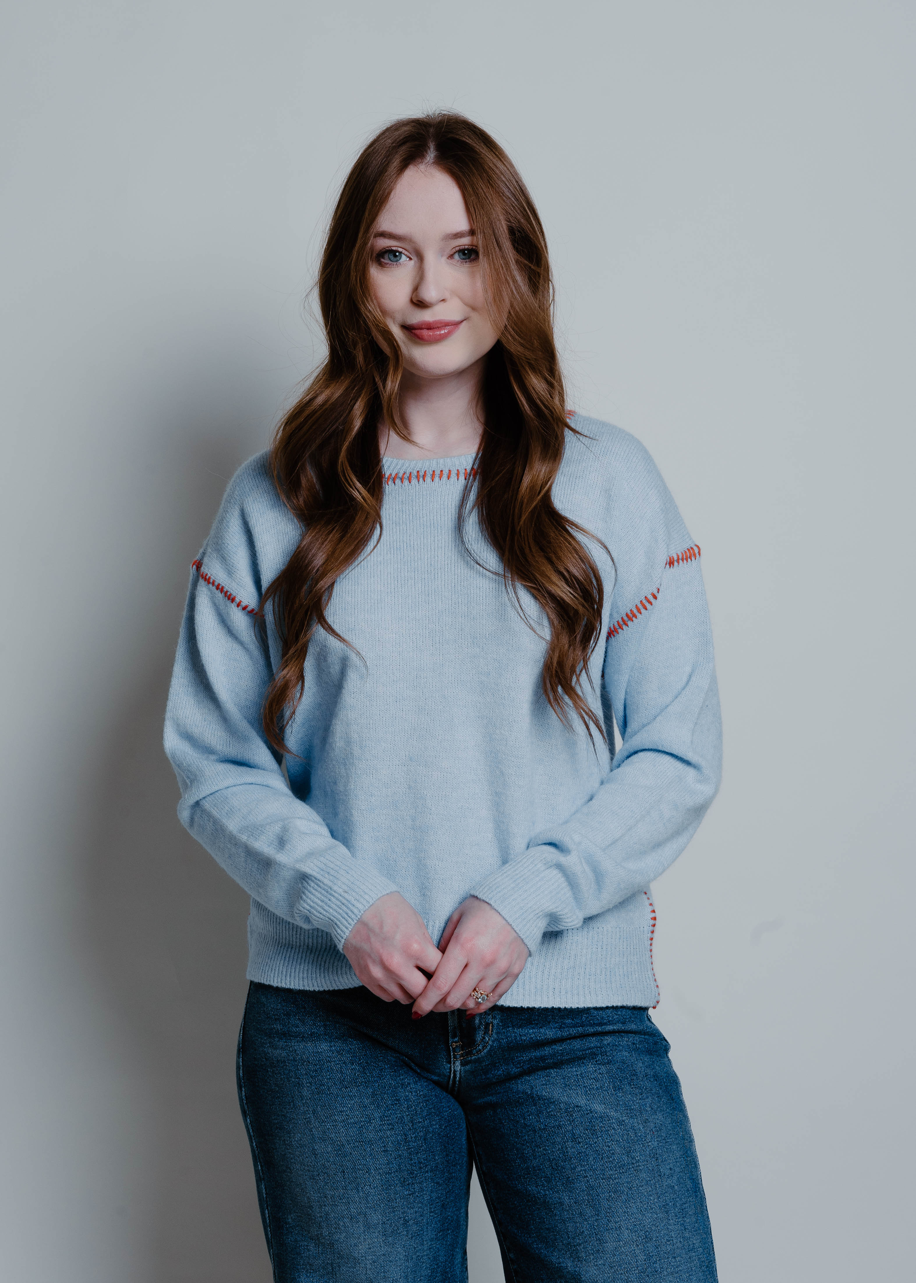 Connie Knit Sweater - Light Blue