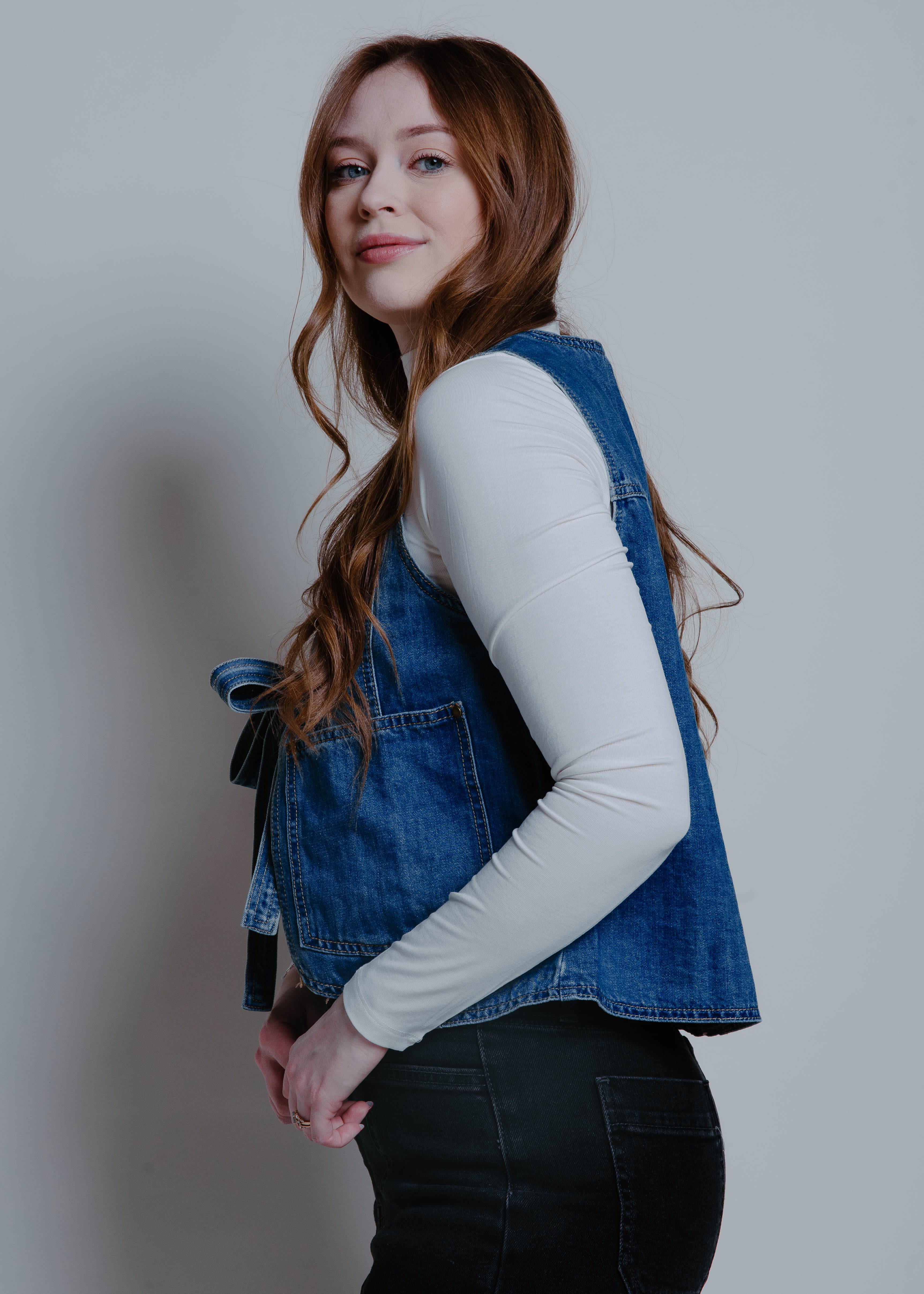 Dallas Tie Front Denim Vest