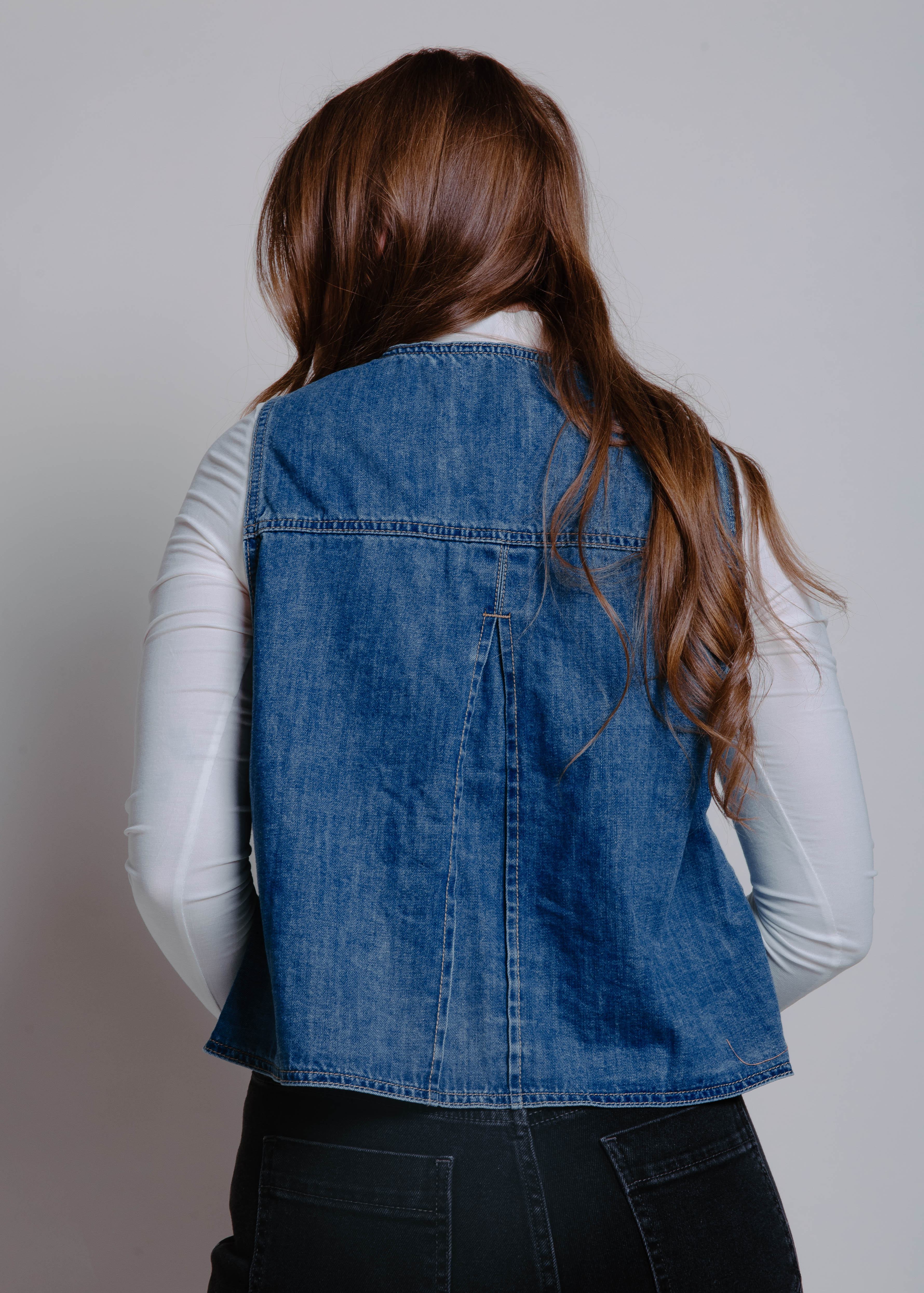 Dallas Tie Front Denim Vest