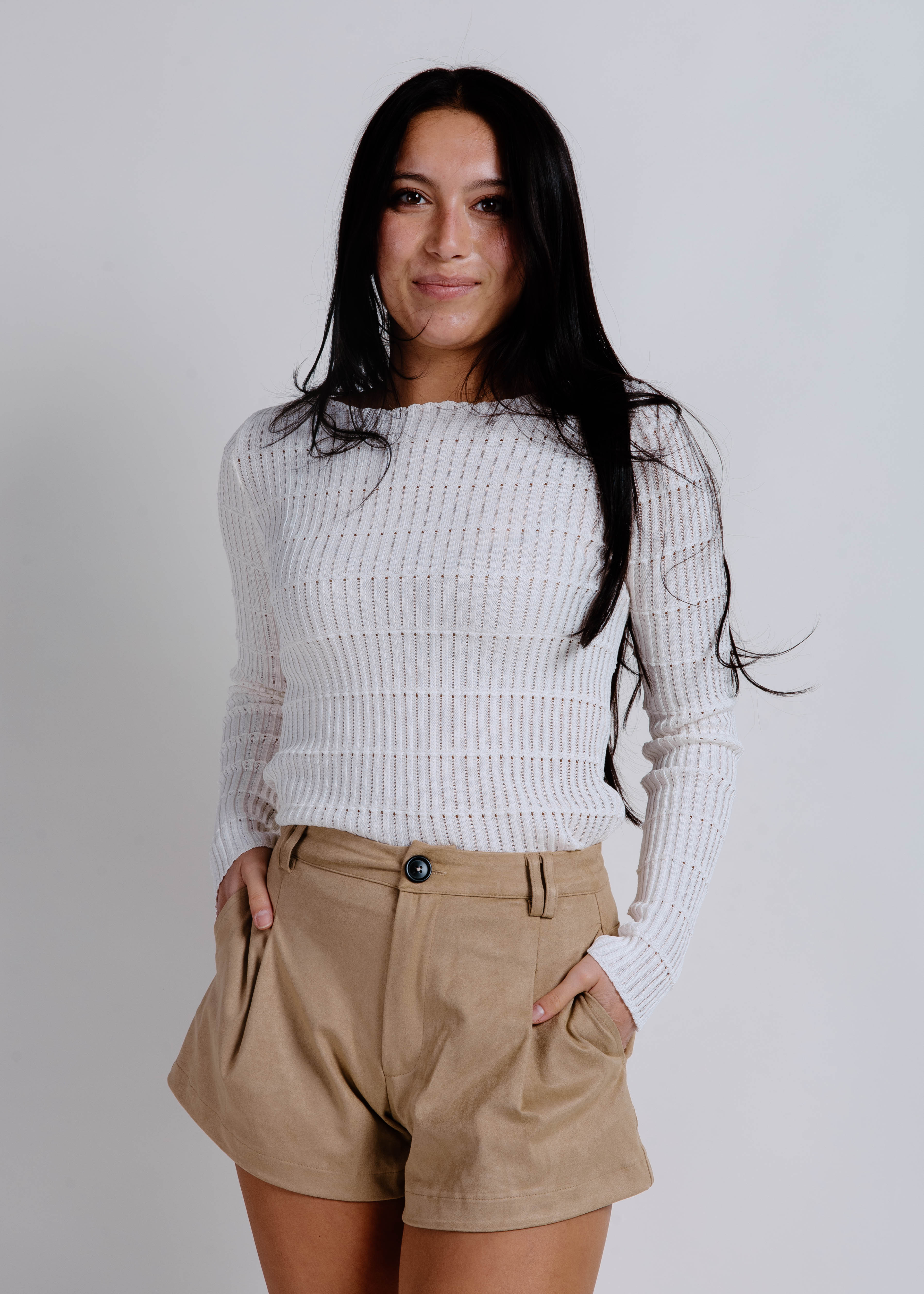 Kinsley Pleated Suede Shorts - Camel