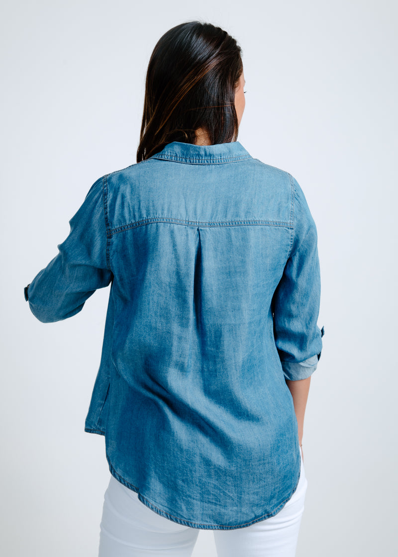 Emilie Chambray Button Down Top