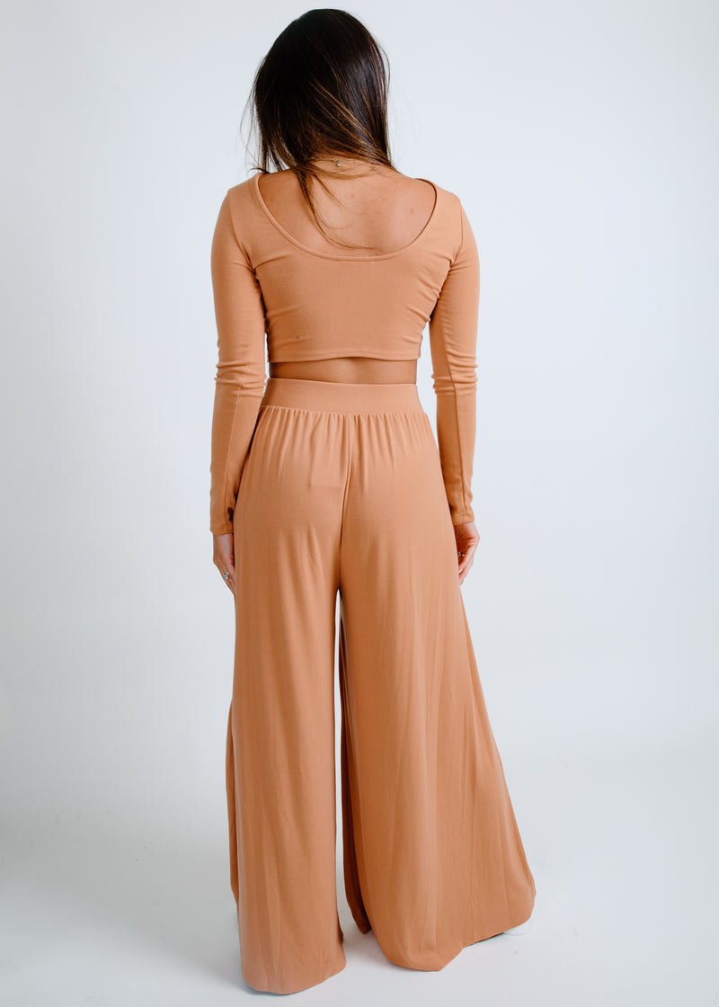 Emmaline Camel Crop Top