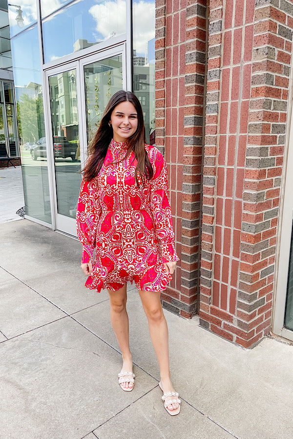 Paisley Long Sleeve Dress