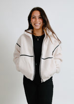 Forah Faux Leather-Trimmed Sherpa Jacket