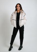 Forah Faux Leather-Trimmed Sherpa Jacket