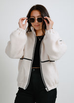 Forah Faux Leather-Trimmed Sherpa Jacket