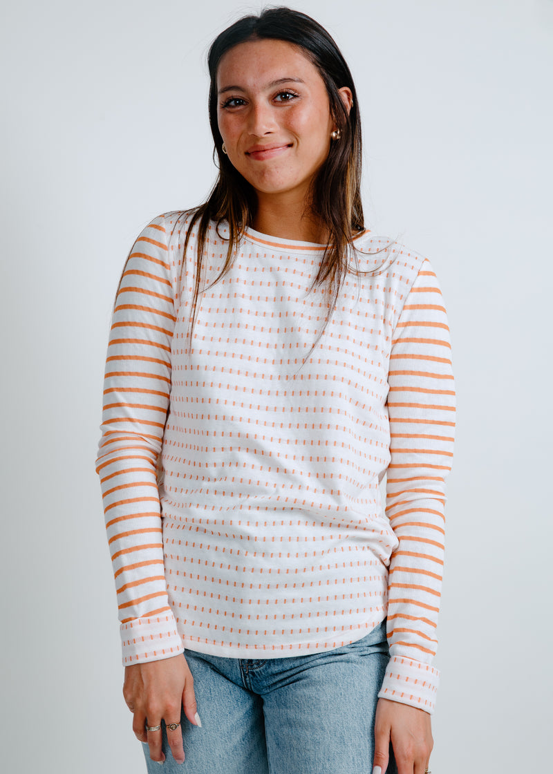 French Harmony Top - Ivory/ Orange