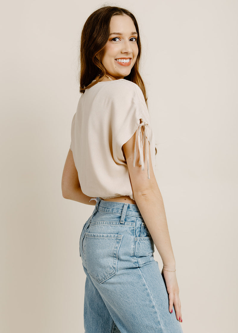 Stone Cropped Boxy Tie Tee