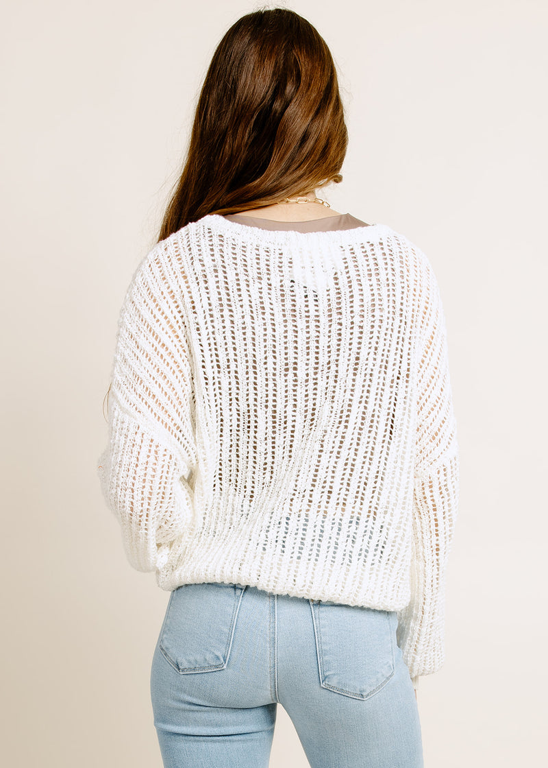 Ellie Cream Open Knit Sweater