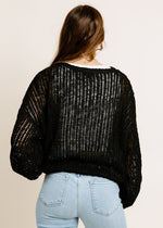 Ellie Black Open Knit Sweater