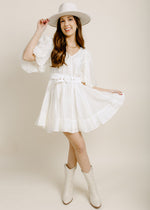 Victoria Cream Belted Mini Dress