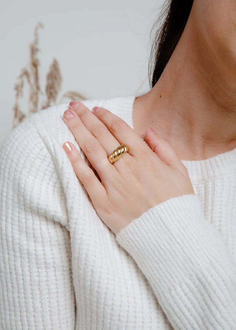 Golden Croissant Ring