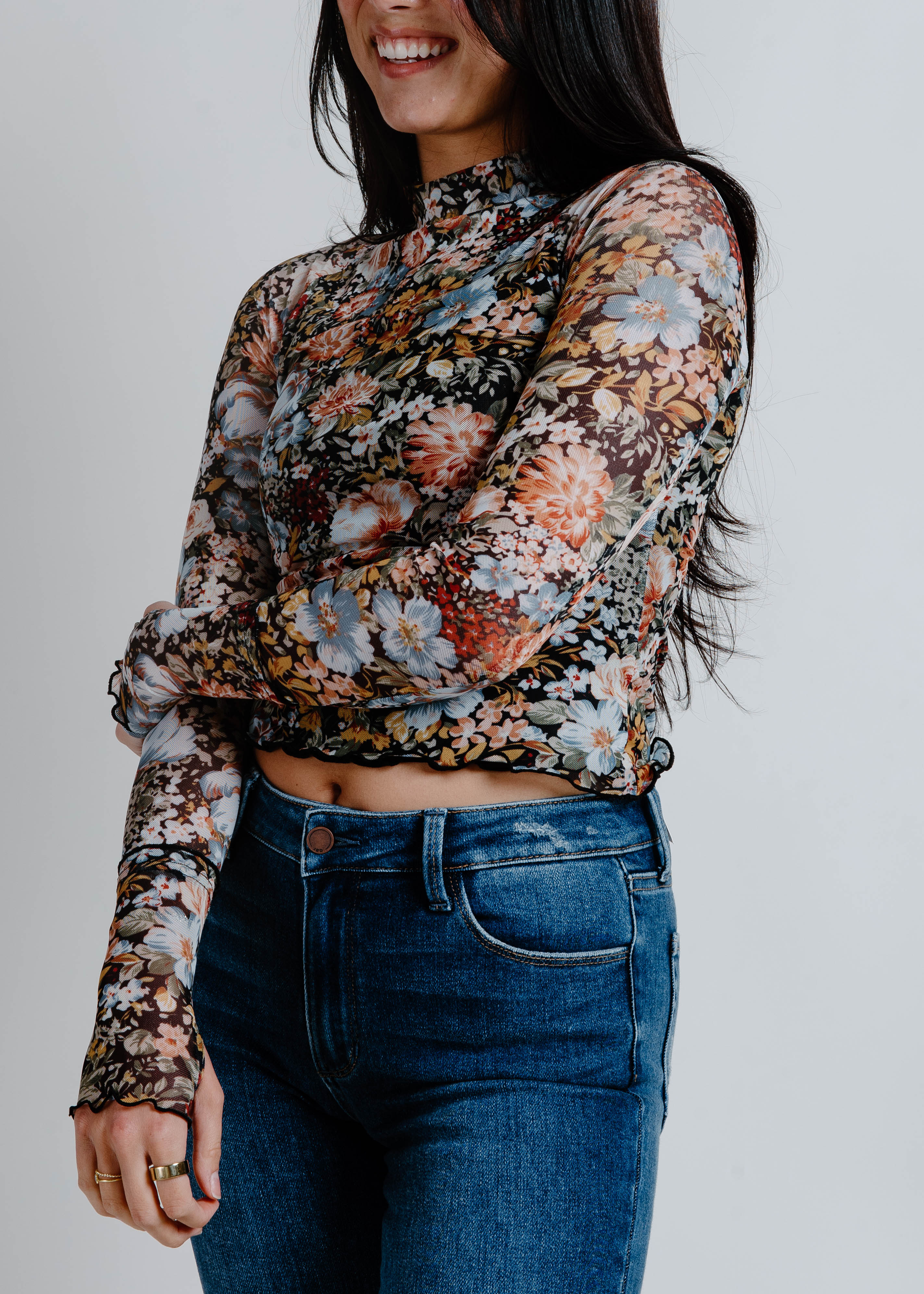 Helena Floral Mesh Top