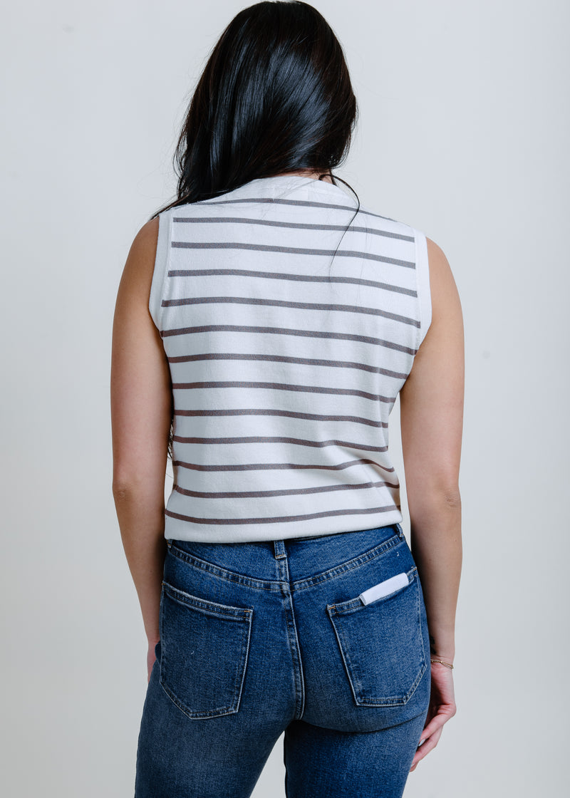 Hollie Striped Knit Top - Coco Stripe