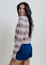 Honey Striped Cardigan - Berry