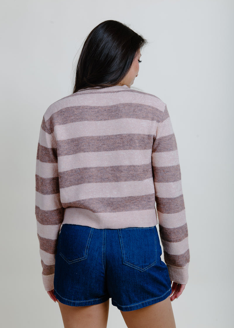 Honey Striped Cardigan - Berry