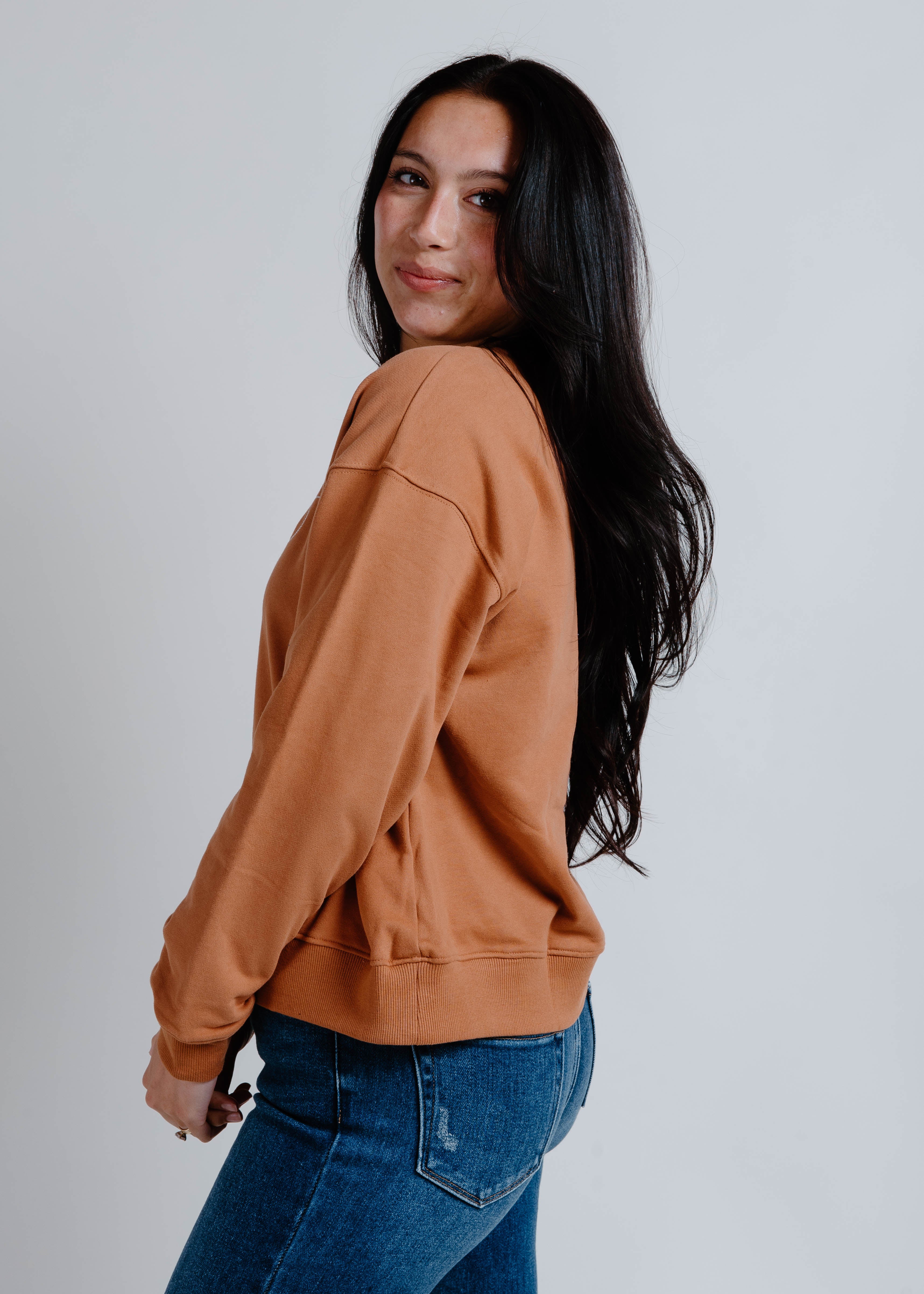 Howdy Knit Sweatshirt - Rust