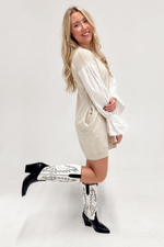 Taylor Poplin Sleeve Knit Dress