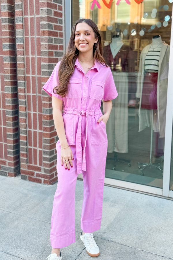 Carly Pink Jumpsuit