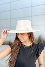 Double Belted Strap Fedora Hat