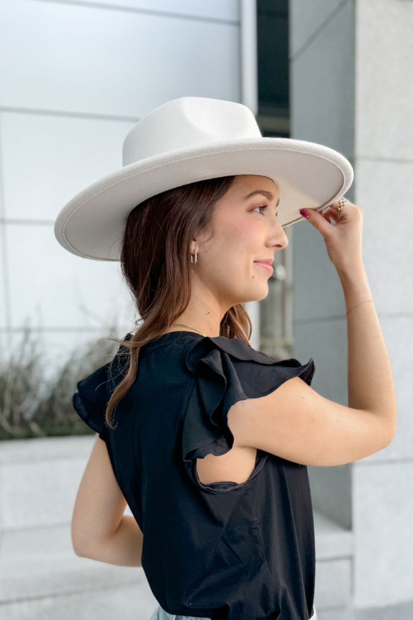 Double Belted Strap Fedora Hat