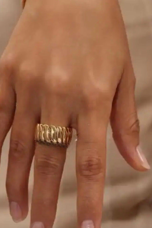 Natural Elements Gold Chunky Ribbed Ring