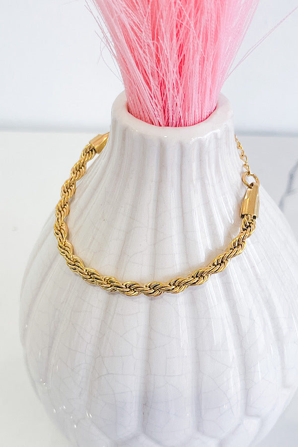 Natural Elements Rope Chain Gold Bracelet