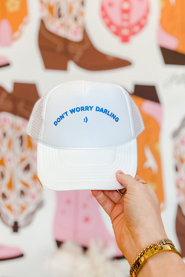 Don't Worry Darling White Trucker Hat