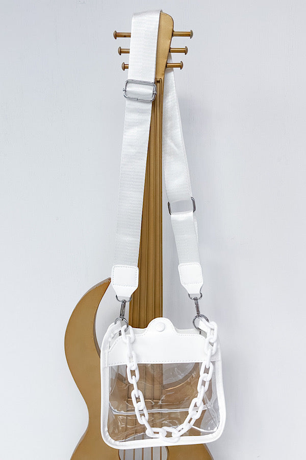 Show Off White Clear Crossbody