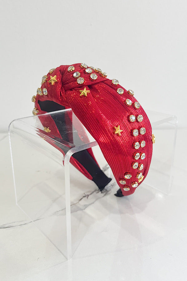 Star Spangled Red Studded Headband