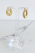Natural Elements Pearl Gold Hoop Earrings