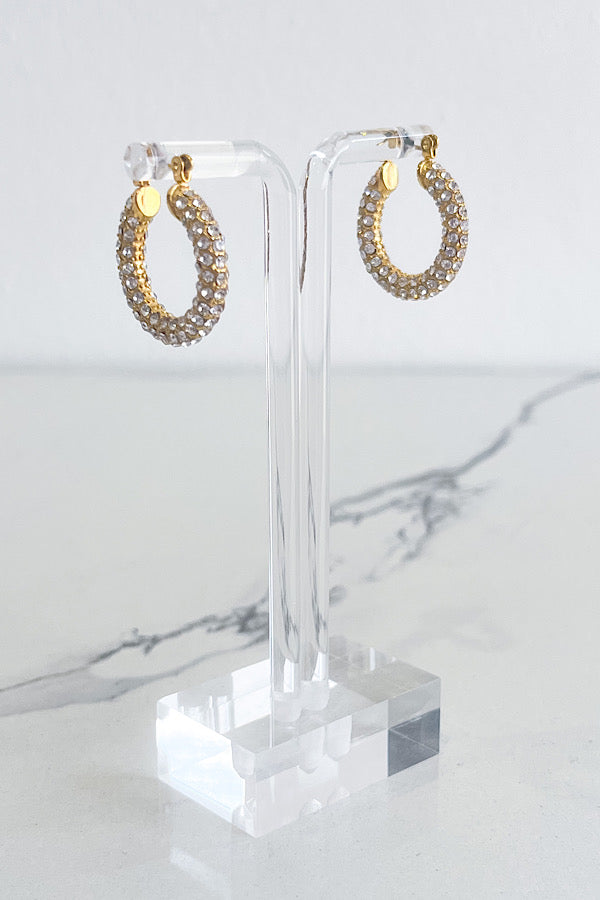 Natural Elements Gold Diamond Hoop Earrings