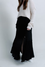 In the Wind Tiered Maxi Skirt - Black